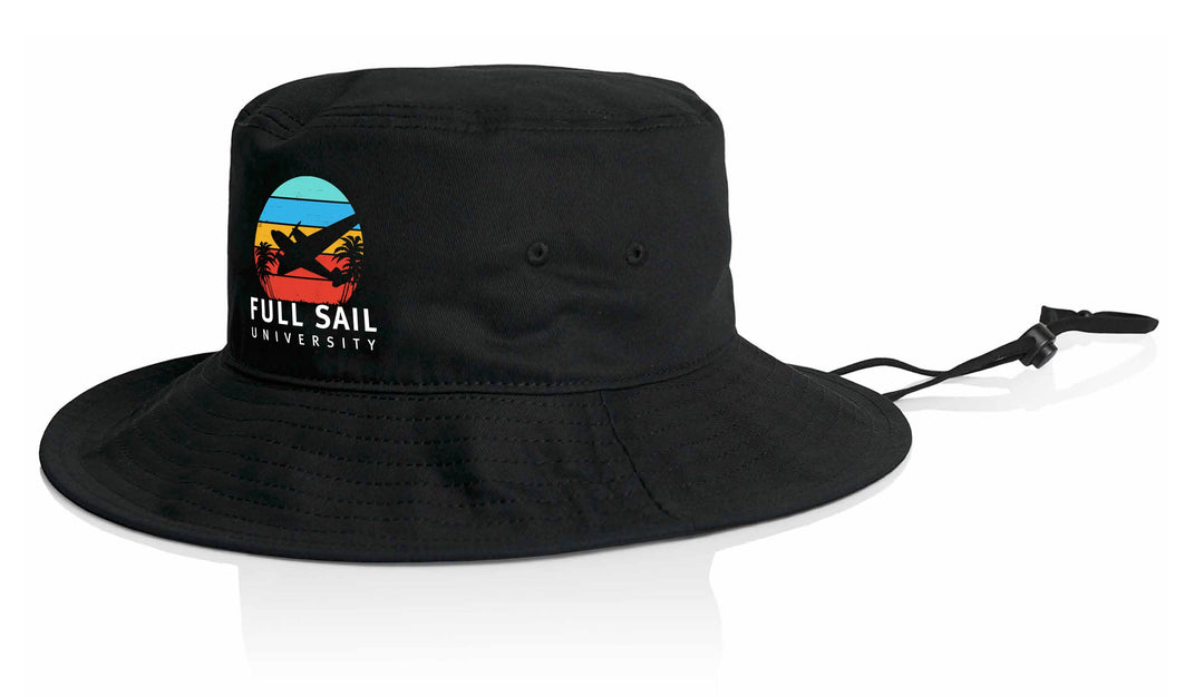 Wide Brim Bucket Hat - Black
