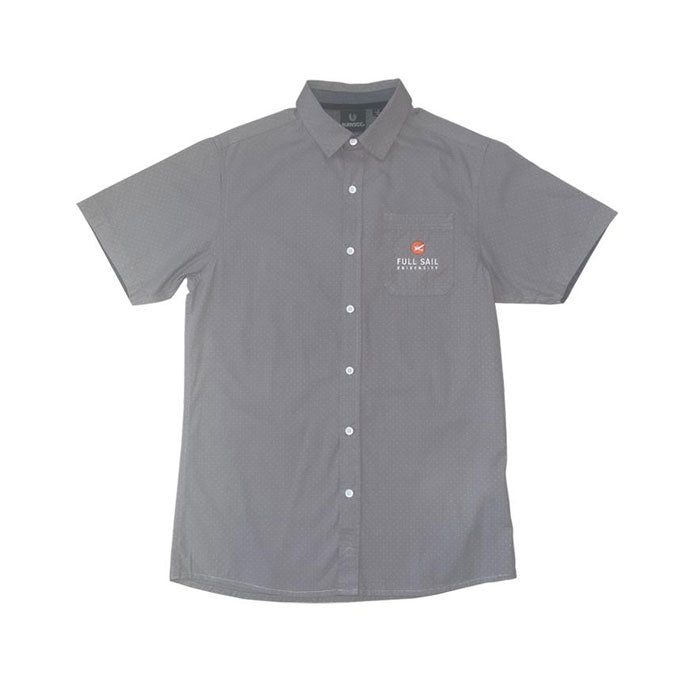 Polka Dot Button Down - Gray + White